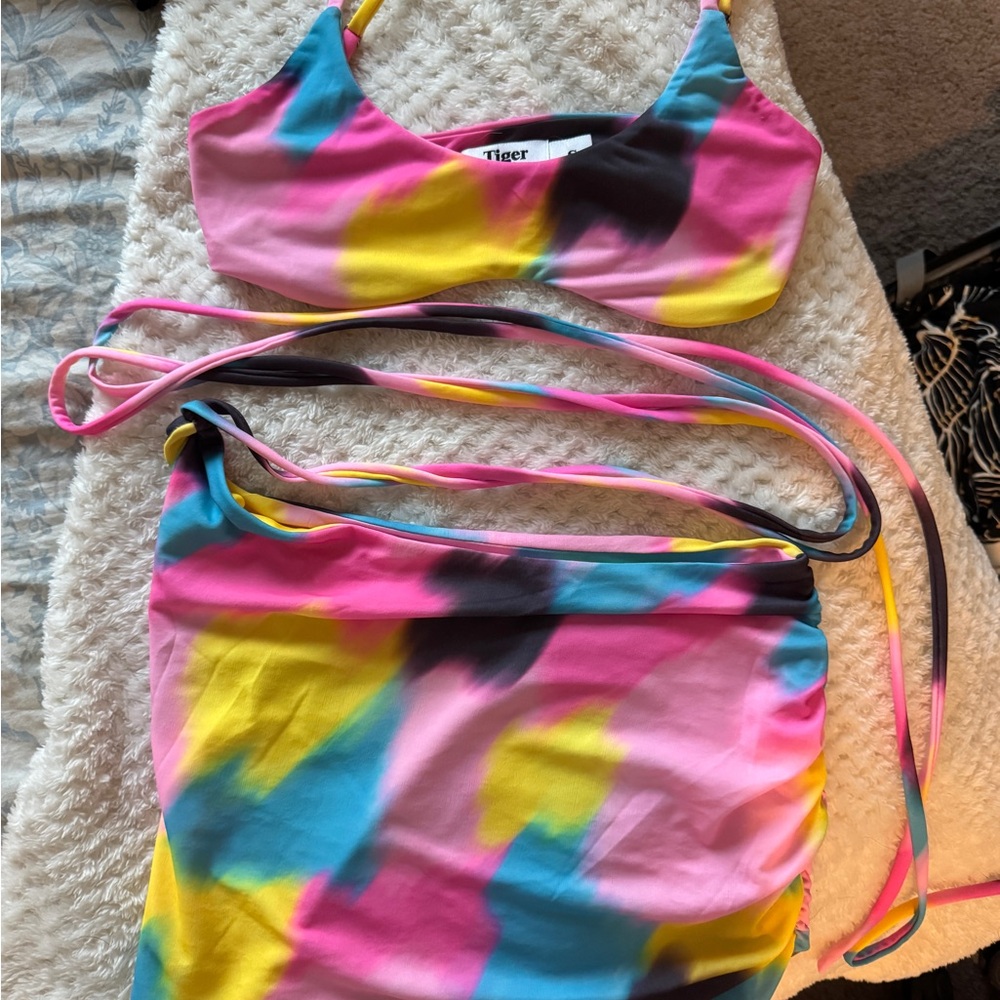 Tiger Mist Multicolor Mini Skirt & Matching Top